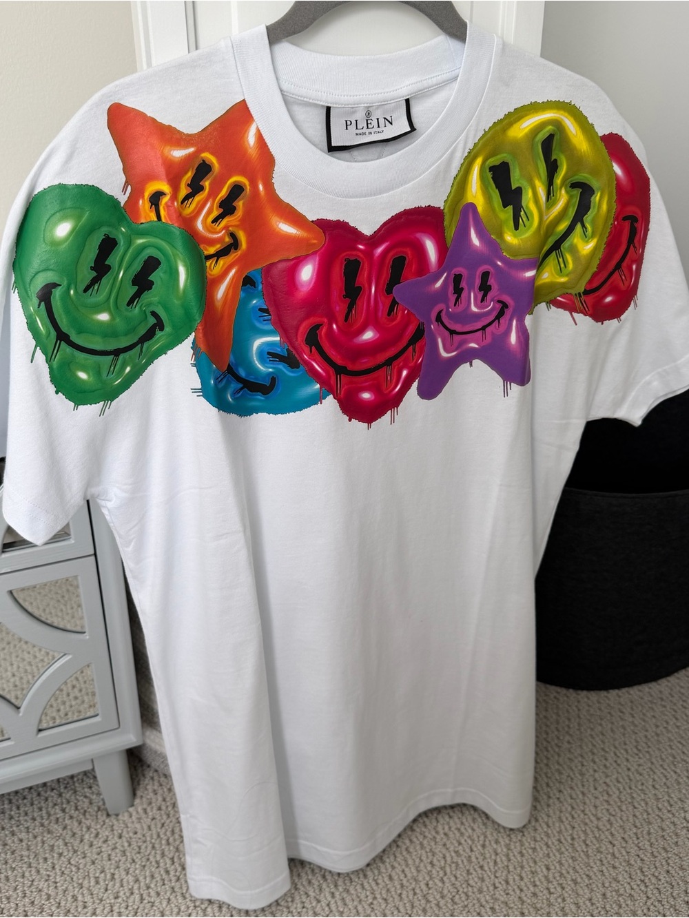 Philipp Plein White Ss Smile Cotton T-Shirt